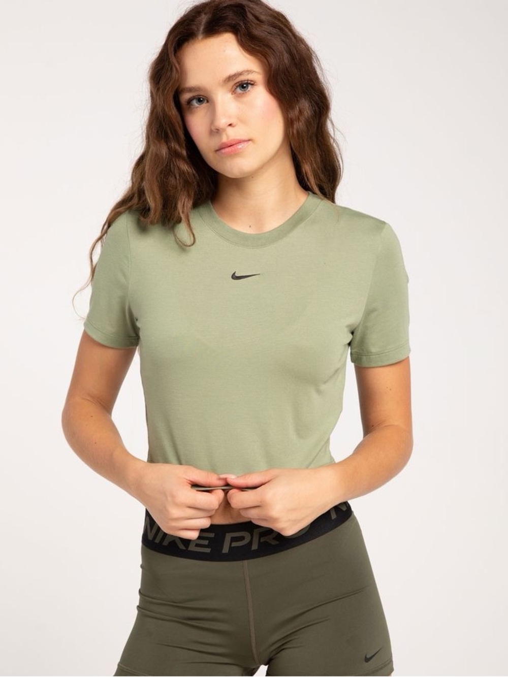 Nike Sportswear Essential Crop Tee in Sage Green